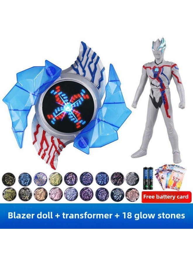 Transformer Bracelet Bracelet Blazer Cheeso Knight Sword Phezite Soft Glue Doll Toy-Color:Blazer Doll + Transformer + 18 Fighting Stone Gift  - Image 1