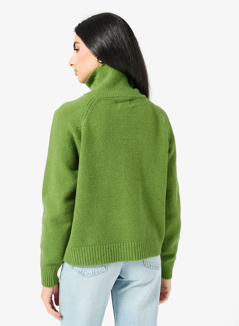 ELLA Polo Sweater With Collar Zipper