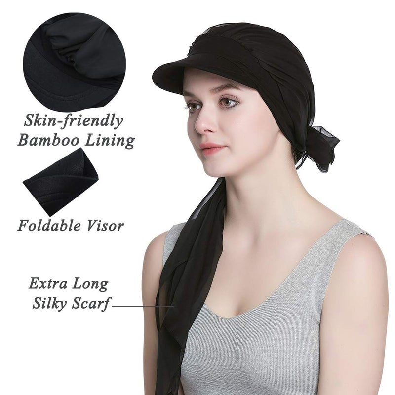 Alnorm Headcovers for Cancer Patients Chemo Scarves for Women Black - Image 2