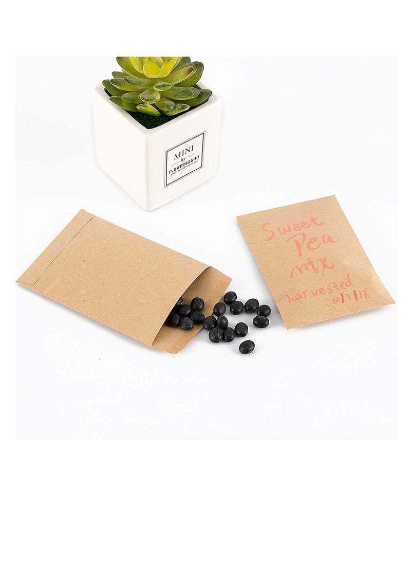 Excefore 100 Pack Kraft Coin Envelopes, Small Parts Envelopes Kraft Seed Envelopes Stamps Storage Packets Envelopes for Home Garden, Office or Wedding Gift(3.23"×4.53") Small  - Image 2
