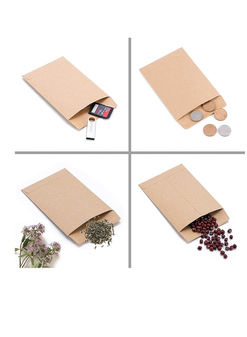 Excefore 100 Pack Kraft Coin Envelopes, Small Parts Envelopes Kraft Seed Envelopes Stamps Storage Packets Envelopes for Home Garden, Office or Wedding Gift(3.23"×4.53") Small  - Image 4