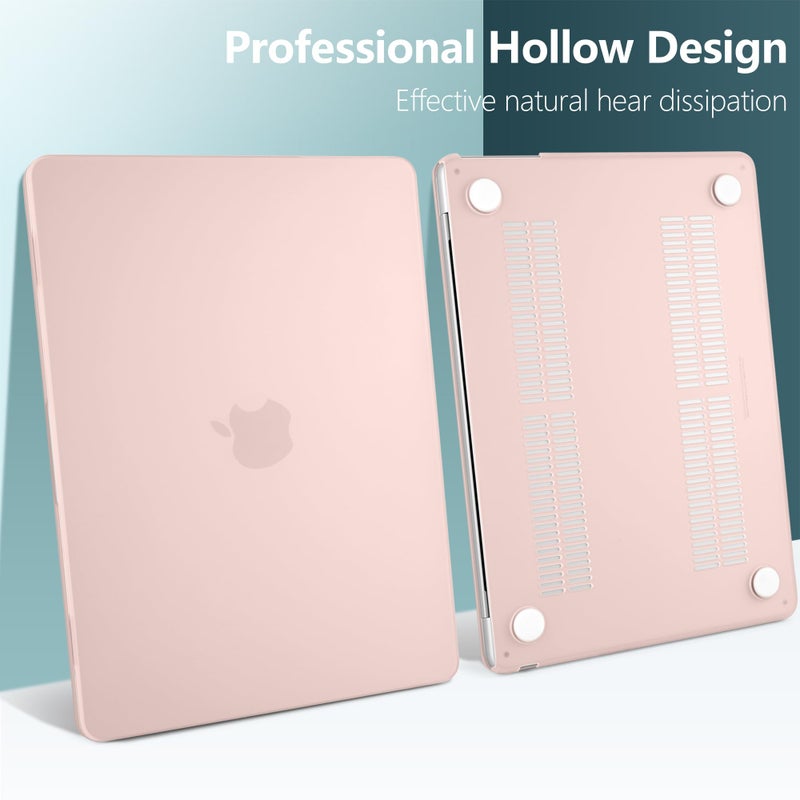TWOLSKOO Compatible with M4 MacBook Air 15 inch Case 2025-2023 Release M4 A3241 M3 A3114 M2 A2941, Plastic Hard Shell&Screen Protector&Keyboard Cover&Trackpad Film&Type C Adapter, Chalk Pink - Image 5