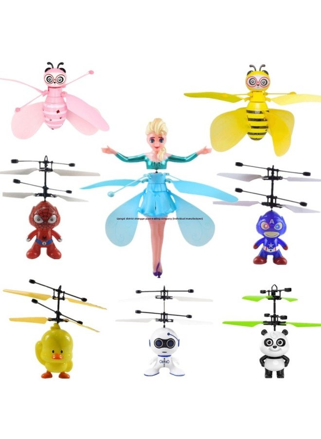 Generic - Shake Sound Induction Aircraft Aircraft Suspension Remote Control Princess Robot Milk Dragon Electric Children's Toys Ice And Snow Can Fly-Color:Little Bee-Proportion:Standard Configuration (without Remote Control) - Image 1