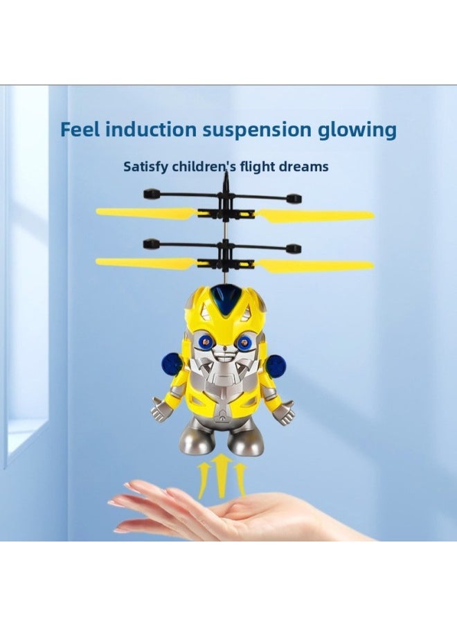 Generic - Shake Sound Induction Aircraft Aircraft Suspension Remote Control Princess Robot Milk Dragon Electric Children's Toys Ice And Snow Can Fly-Color:Little Bee-Proportion:Standard Configuration (without Remote Control) - Image 1