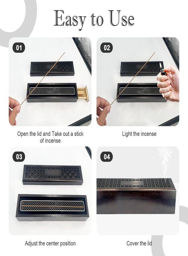 FALESHOS Incense Holder Burner, 2 in 1 Coffin Design with Storage Box and Ash Catcher, Holder for Incense Sticks, Excellent for Meditation Wellness Practices Bedroom Study Office - Image 4