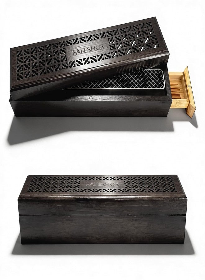 FALESHOS Incense Holder Burner, 2 in 1 Coffin Design with Storage Box and Ash Catcher, Holder for Incense Sticks, Excellent for Meditation Wellness Practices Bedroom Study Office - Image 1