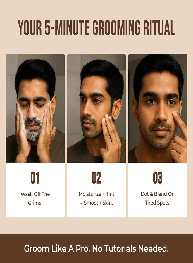 Yaan Man The Perfect Start Combo | Contains Perfection Stick, Tinted Moisturizer, Face Wash | Skincare + Makeup for Men | For all Skin types (Light) - Image 4