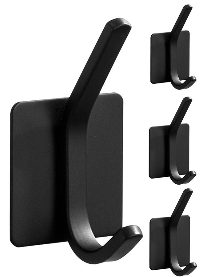Alruht 4 Pcs Self-Adhesive Wall Hooks, Stainless Steel Adhesive Door Hooks, Nail Free, Waterproof, Heavy Duty Wall Hooks for Wall, Door, Kitchen and Bathroom Holder for Towels, Robes, Coats - Image 1