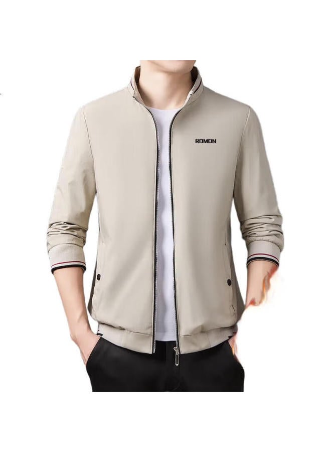 Romon Men'S Jacket, Trendy Fashion Business Casual Baseball Jacket, Stand-Up Collar Top, Men'S Clothing Kj11, Fleece-Lined, Size M - Image 1