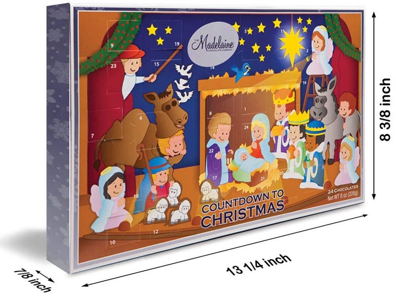 Madelaine Chocolate Christmas Pageant Christmas Countdown Advent Calendar with 24 Premium Milk Chocolates (8oz - 226g) - Image 2