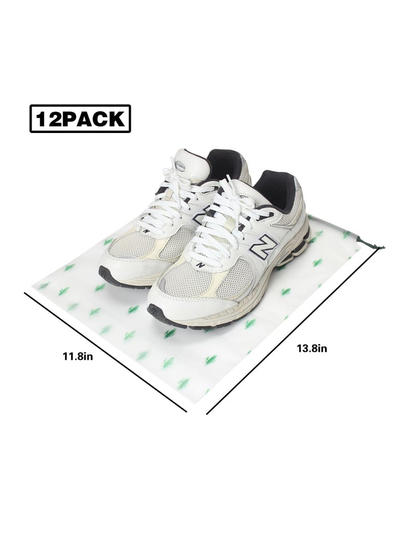 Excefore 12 Pcs Shoe Bags For Travel, 11.8in X 13.8in Large Clear Shoes Storage Organizer with Drawstring, Waterproof Travel Storage Bags for Packing Dust Bags for Men and Women - Image 2