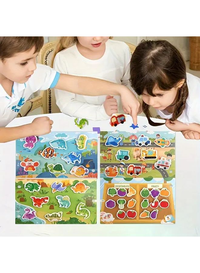 كتاب الحيوانات الغابية المشغول للأطفال يعزز المهارات الإدراكية والبراعة اليدوية - Image 4