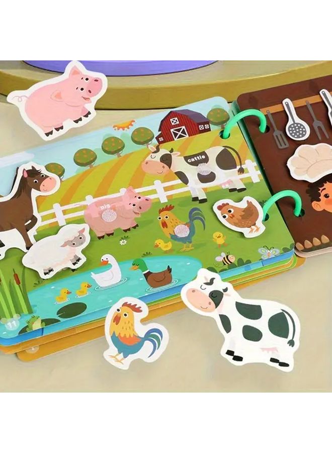 كتاب الحيوانات الغابية المشغول للأطفال يعزز المهارات الإدراكية والبراعة اليدوية - Image 5