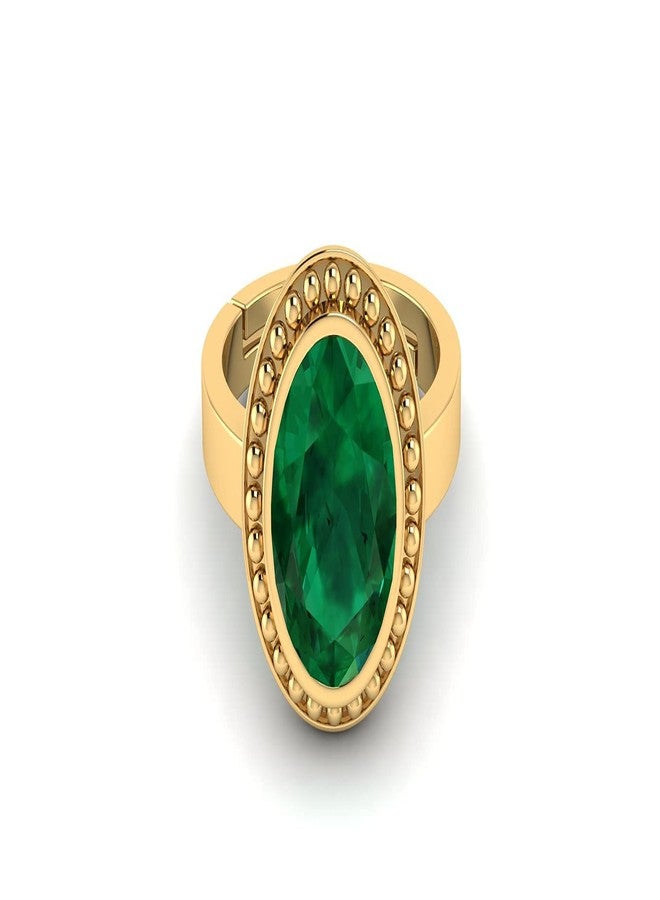 Sidharth Gems Natural Emerald Green Gemstone 12.25 Ratti Original Certified11.55 Carat Gold Plated Adjustable Panna Ratna Ring for Men Women - Image 4