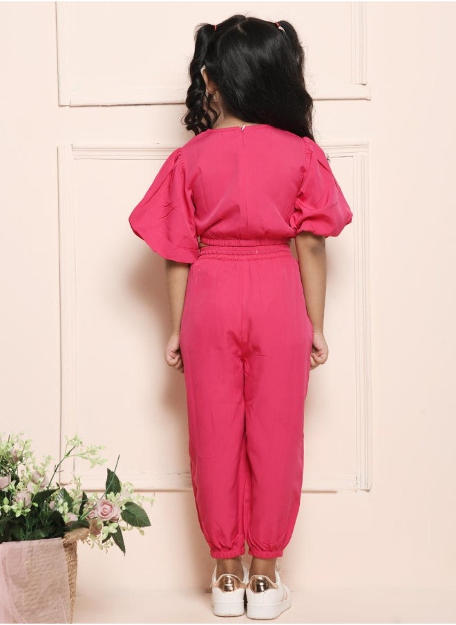 LILPICKS - BALLON SLEEVE CROP TOP WITH JOGGER PANT COORDINATED SET - Image 1