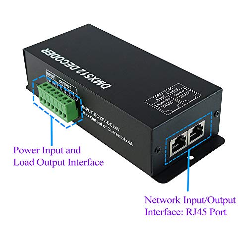 AKEPO LED DMX 4CH Digital Display Decoder, Dimming Driver LED DMX512 Decoder for RGBW Strip Light DC12-24V 4A/CH (4 Channel with Display) - Image 3