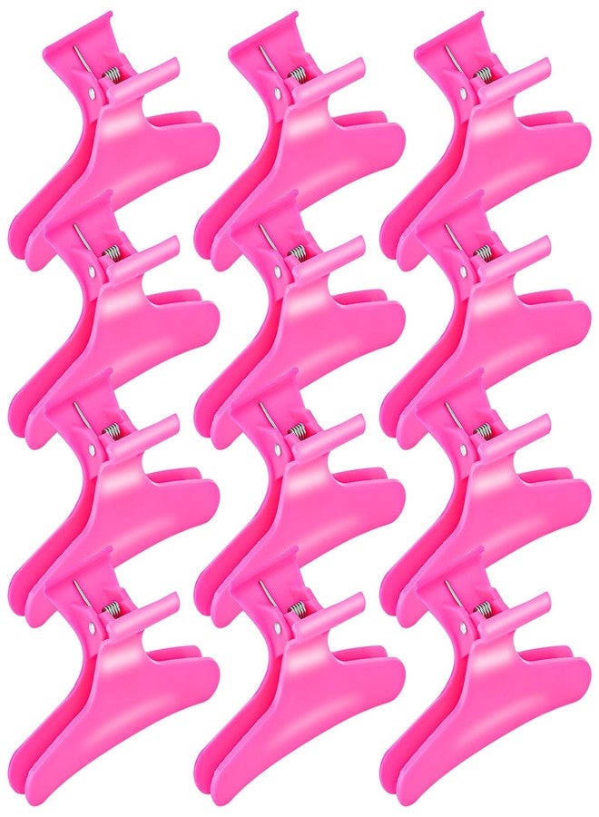 Ondder Hot Pink Hair Clips for Styling Sectioning Butterfly Pro Hair Claws Clamps Clips for Cutting, Styling, Sectioning, Coloring Hair Styling Claw Clips Hair Accessories - Image 1