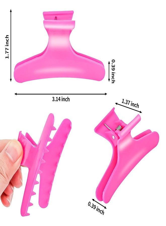Ondder Hot Pink Hair Clips for Styling Sectioning Butterfly Pro Hair Claws Clamps Clips for Cutting, Styling, Sectioning, Coloring Hair Styling Claw Clips Hair Accessories - Image 2