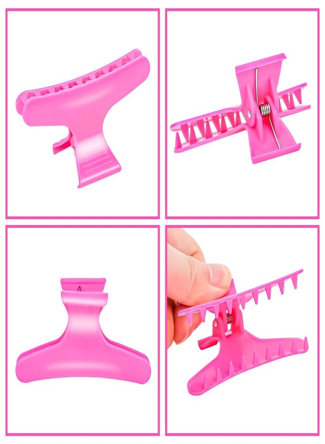 Ondder Hot Pink Hair Clips for Styling Sectioning Butterfly Pro Hair Claws Clamps Clips for Cutting, Styling, Sectioning, Coloring Hair Styling Claw Clips Hair Accessories - Image 4