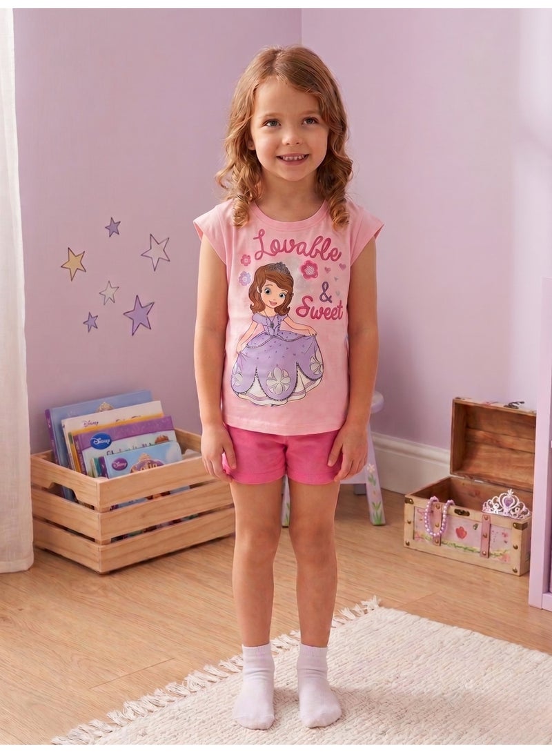 Disney Sofia  girls short-sleeve pajama 100% cotton by kids tv" - Image 2
