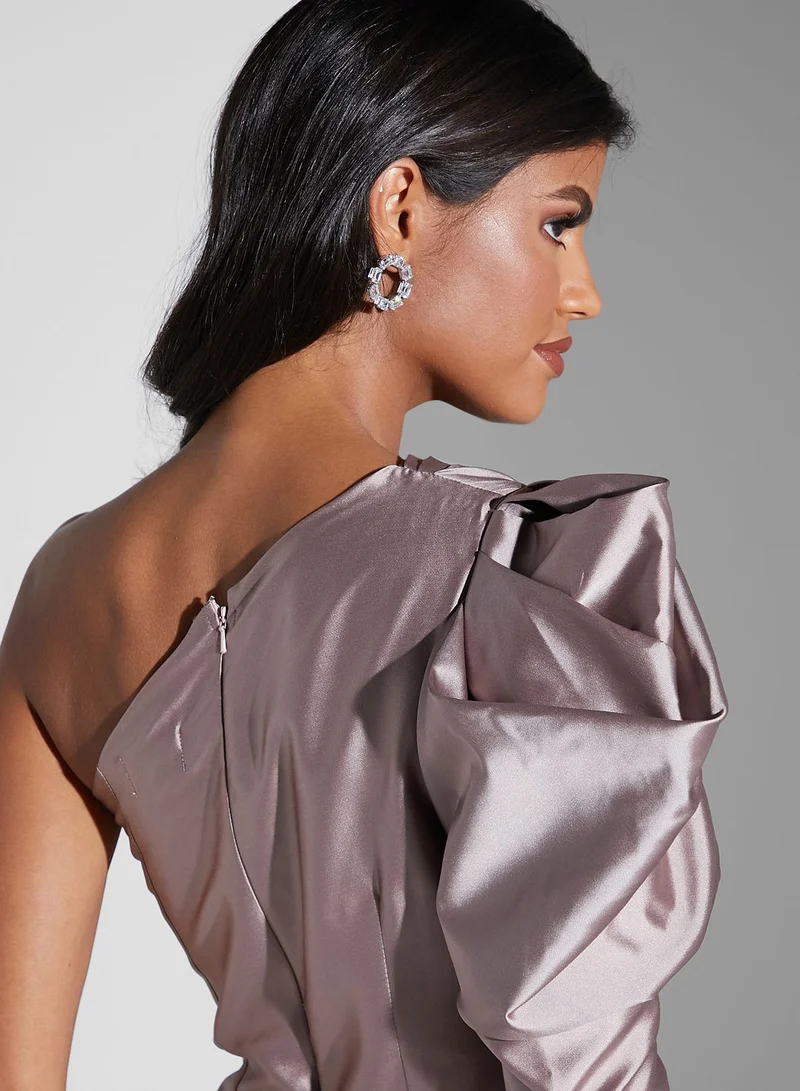 Namshi x Satin One-Shoulder Dress