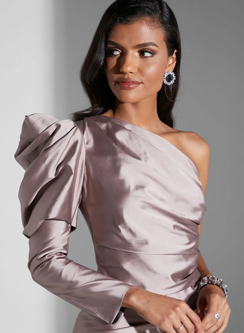 Namshi x Satin One-Shoulder Dress