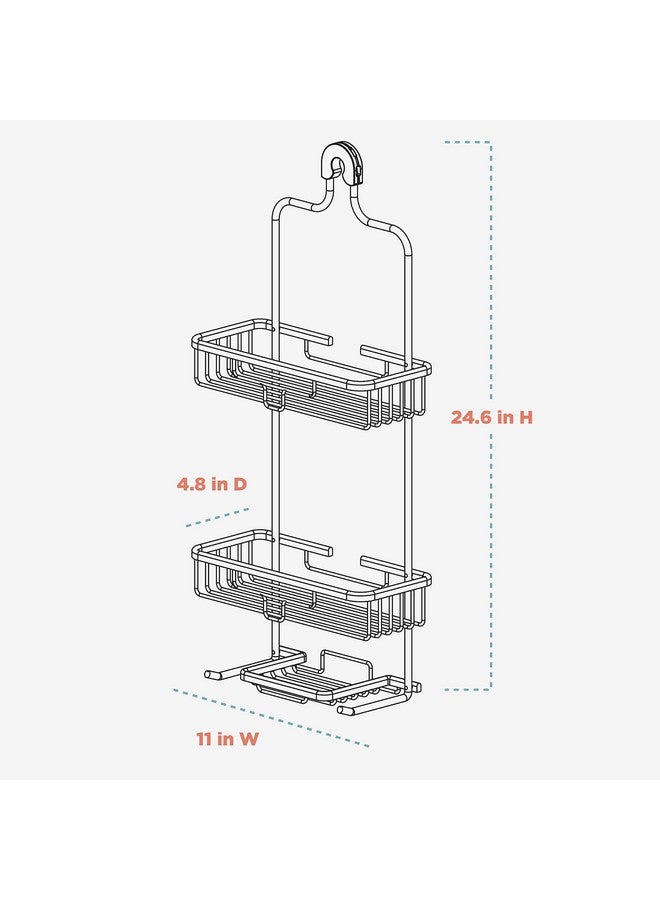 Zenna Home Zenna Home 7402AL, NeverRust Aluminum Shower Caddy, Satin Chrome  - Image 5