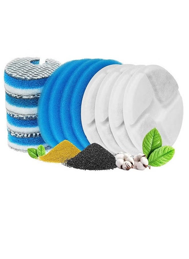 GMORO - Stainless Steel Cat Water Fountain Filters 4 Pack Cat Fountain Filter Replacement 3 Triple Filtration System Activated Carbon Filters for 67oz/2L Automatic Pet Fountain Filter - Image 1
