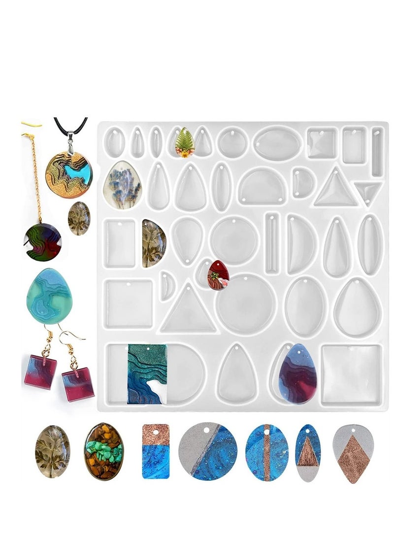 KASTWAVE Resin Jewelry Moulds Jewelry Moulds for Resin Casting Silicone Moulds for Epoxy Resin Jewelry Moulds Pendant Mould for DIY Gem Cabochon Pendant, Earring Necklace Jewelry Making  - Image 1