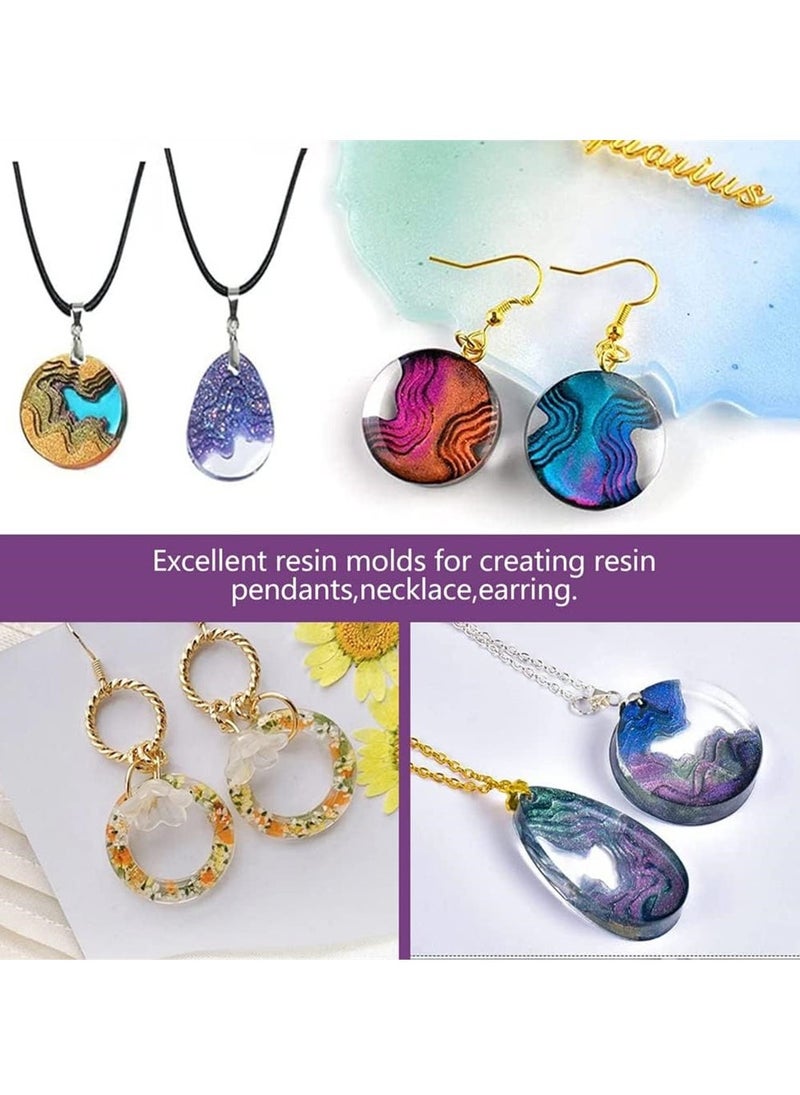 KASTWAVE Resin Jewelry Moulds Jewelry Moulds for Resin Casting Silicone Moulds for Epoxy Resin Jewelry Moulds Pendant Mould for DIY Gem Cabochon Pendant, Earring Necklace Jewelry Making  - Image 4