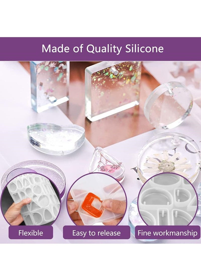 KASTWAVE Resin Jewelry Moulds Jewelry Moulds for Resin Casting Silicone Moulds for Epoxy Resin Jewelry Moulds Pendant Mould for DIY Gem Cabochon Pendant, Earring Necklace Jewelry Making  - Image 3