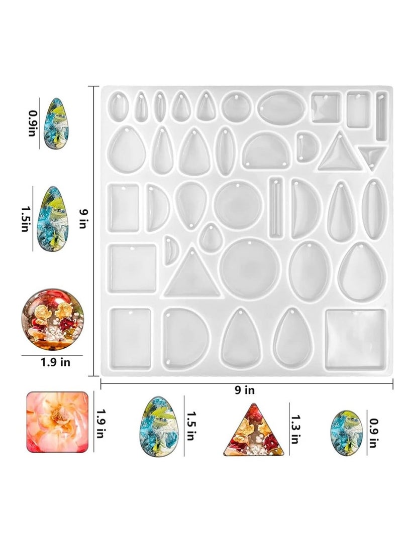 KASTWAVE Resin Jewelry Moulds Jewelry Moulds for Resin Casting Silicone Moulds for Epoxy Resin Jewelry Moulds Pendant Mould for DIY Gem Cabochon Pendant, Earring Necklace Jewelry Making  - Image 2