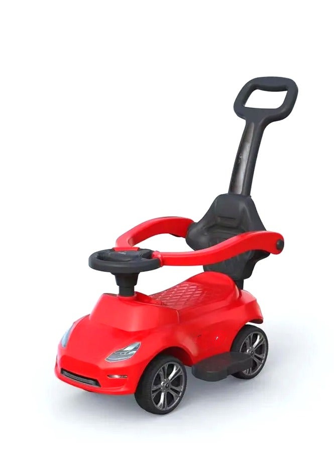 3-in-1 Kids Ride-On Car with Push Handle, Safety Guardrail, Music & Lights – Toddler Push Car for Ages 1–3 – Indoor & Outdoor Use