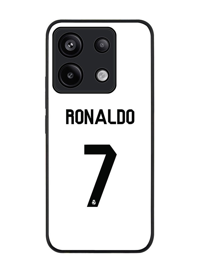 Stylizedd Rugged Black Edge Case for Xiaomi Redmi Note 13 Pro 5G, Slim fit Case Flexible Anti Drop TPU Gel Thin Cover -  Ronaldo Real Jersey - Image 1