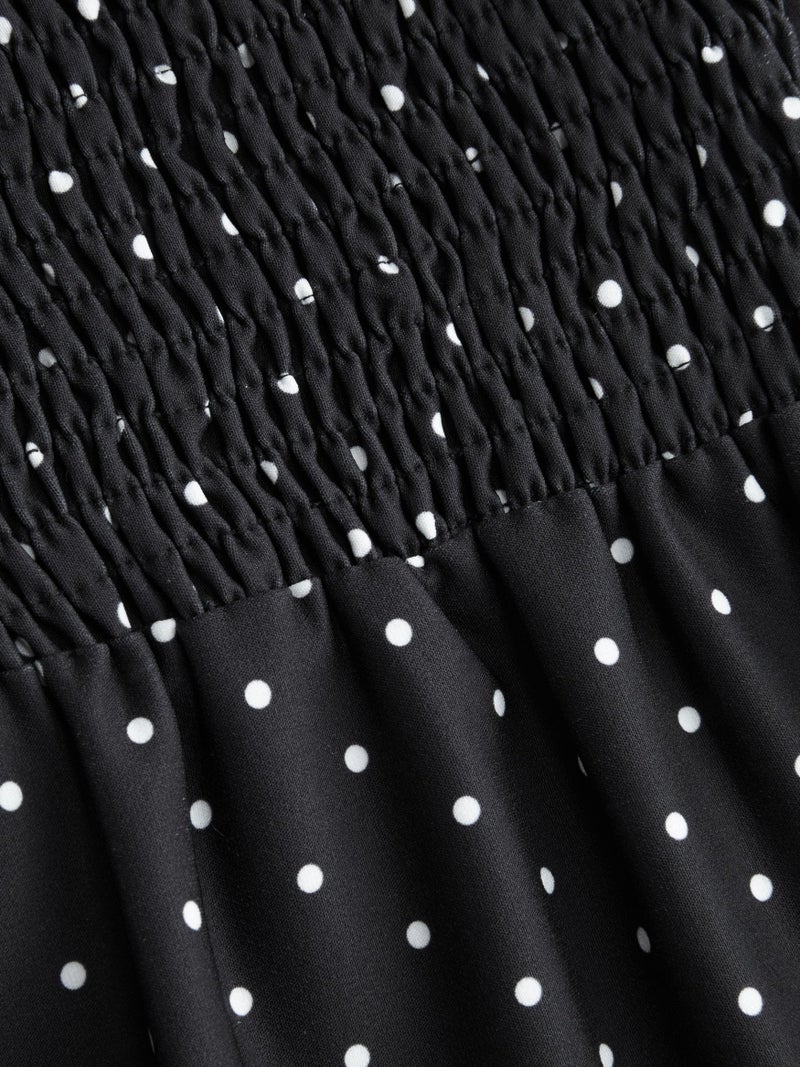 CIDER Womens Polka Dot Going Out Dress Cute Summer Date Night Square Neck Sleeveless Mini Dress - Image 4