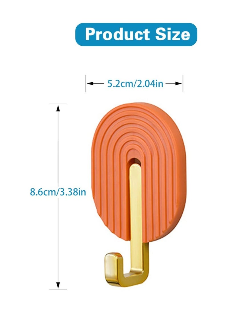 Y&D SYOSI Self Adhesive Hooks, Colored Plastic Sticky for Hanging Towel Coat Robe Keys, Wall Hanger Waterproof, 6 Pcs  - Image 3