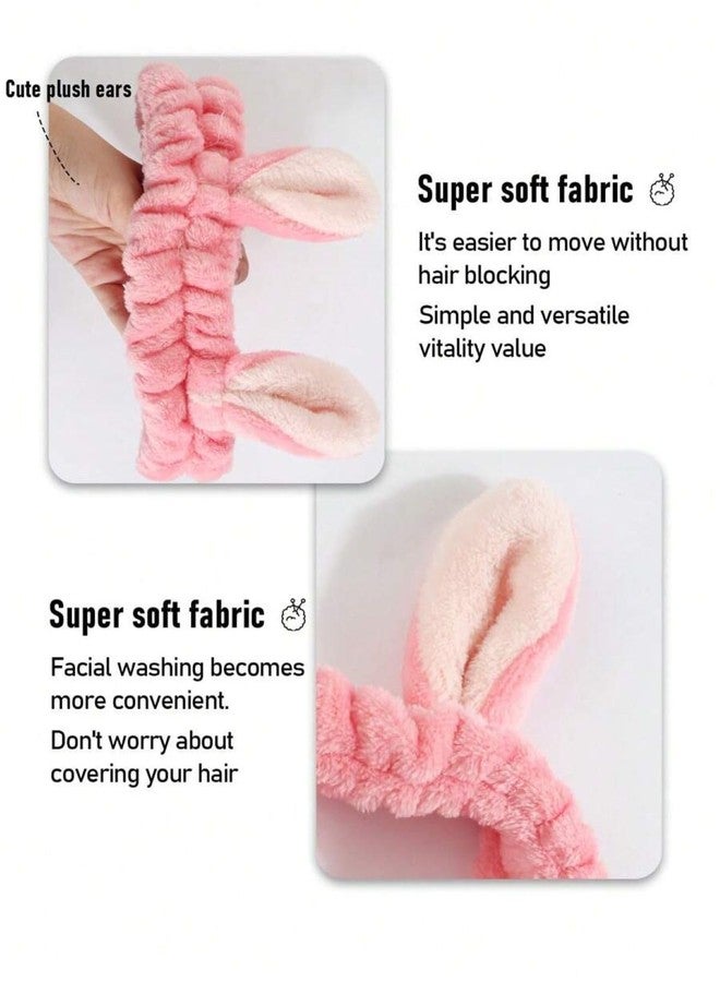 Infispace Facial Makeup Headband for Women & Girls| Plush 3D Cartoon Elastic Velvet Hairband (Bunny Purple, Free Size) - Image 4