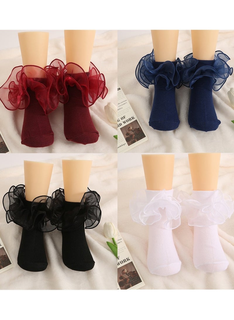 جوارب الأطفال صيفية رقيقة جوارب الأطفال مريحة للغاية 4 أزواج - Image 1