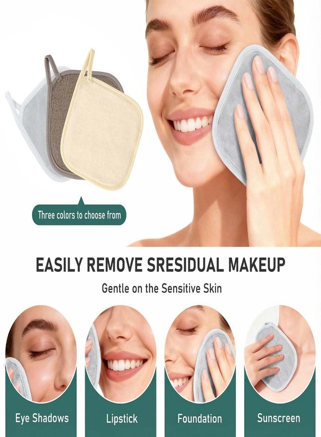 KPX 12 Pack Makeup Remover Cloth, 6" x 6" Reusable Makeup Remover Towels Face Washcloth for Washing Face, Makeup Remover Pads Cosmetic Face Wash (Khaki-Brown-Grey - Image 5