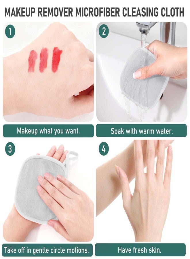 KPX 12 Pack Makeup Remover Cloth, 6" x 6" Reusable Makeup Remover Towels Face Washcloth for Washing Face, Makeup Remover Pads Cosmetic Face Wash (Khaki-Brown-Grey - Image 3