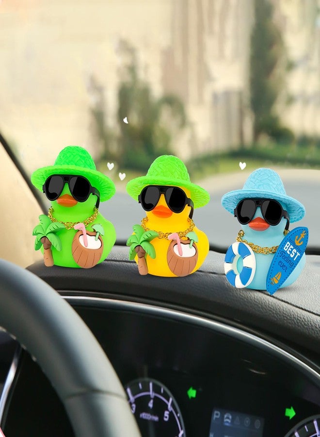 wonuu Summer Beachy Vacation Duckies, Tropical Paradise Rubber Duck Beach Surfing Ocean Voyage Rubber Ducks (Yellow, Coconut Drink, Palm Tree) - Image 5