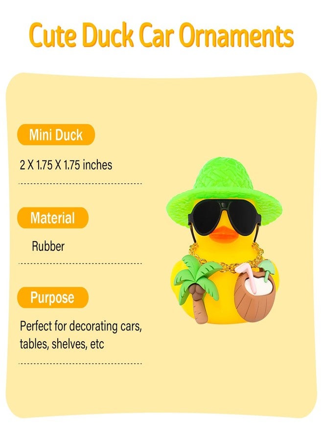 wonuu Summer Beachy Vacation Duckies, Tropical Paradise Rubber Duck Beach Surfing Ocean Voyage Rubber Ducks (Yellow, Coconut Drink, Palm Tree) - Image 2