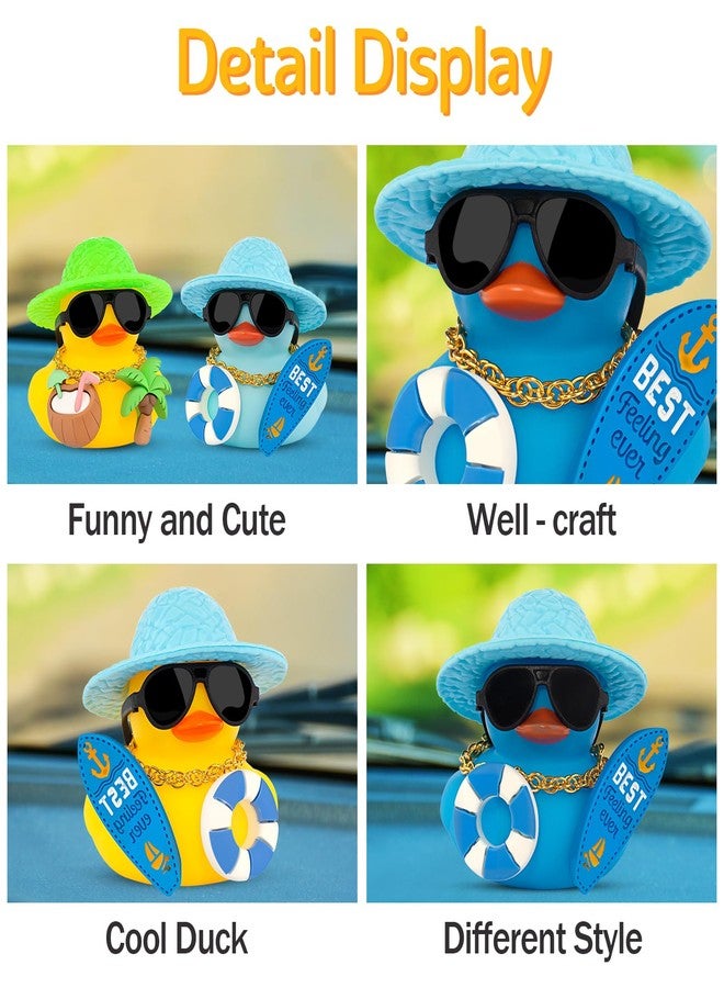 wonuu Summer Beachy Vacation Duckies, Tropical Paradise Rubber Duck Beach Surfing Ocean Voyage Rubber Ducks (Yellow, Coconut Drink, Palm Tree) - Image 4