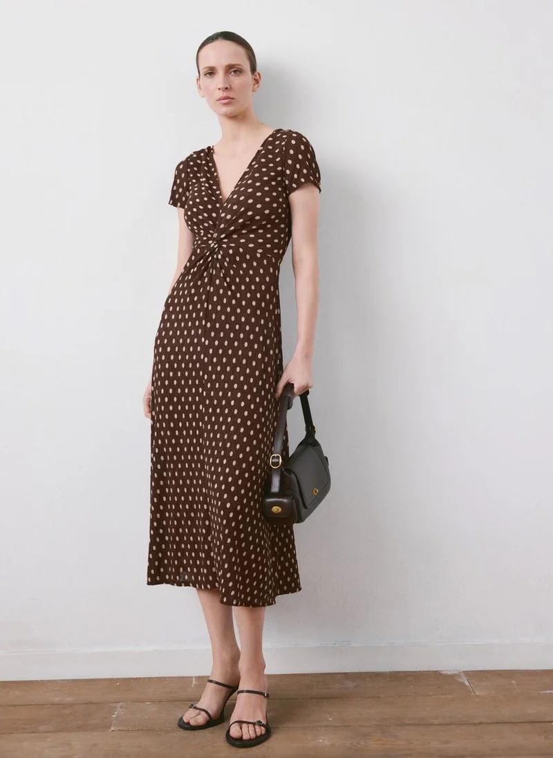 مانجو Printed midi-dress