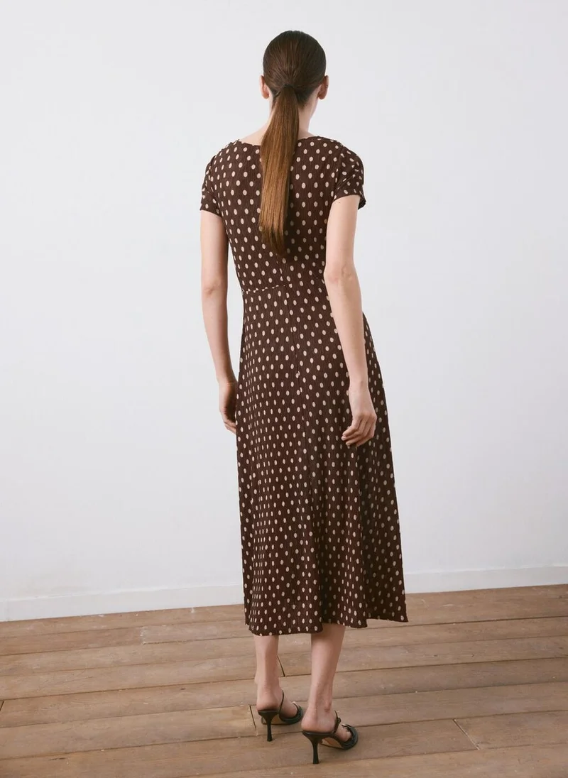 مانجو Printed midi-dress