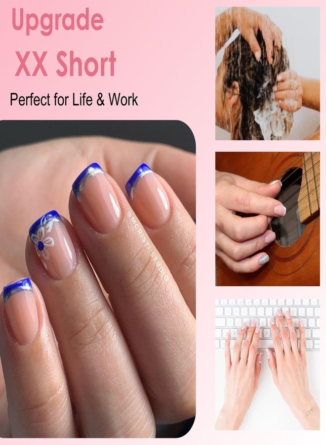SINOKAME 600Pcs Extra Short XXS Square Gel Nail Tips, Small Petite Pre-etched Full Cover Fake Nails for Short Nail Beds, Extra Short Squoval Clear Press on Glue on Acrylic Nails Extension,12 Sizes - Image 5