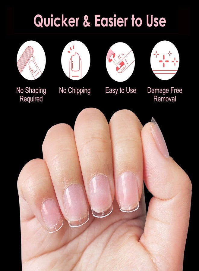 SINOKAME 600Pcs Extra Short XXS Square Gel Nail Tips, Small Petite Pre-etched Full Cover Fake Nails for Short Nail Beds, Extra Short Squoval Clear Press on Glue on Acrylic Nails Extension,12 Sizes - Image 3
