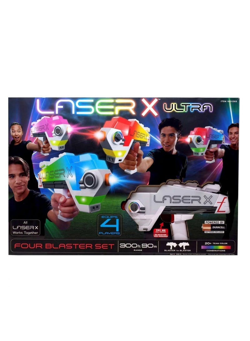 Laser X لعبة الليزر ULTRA 4 بلايير بلاستر | مدى 300 قدم / 90 متر | البطاريات مشمولة - Image 1