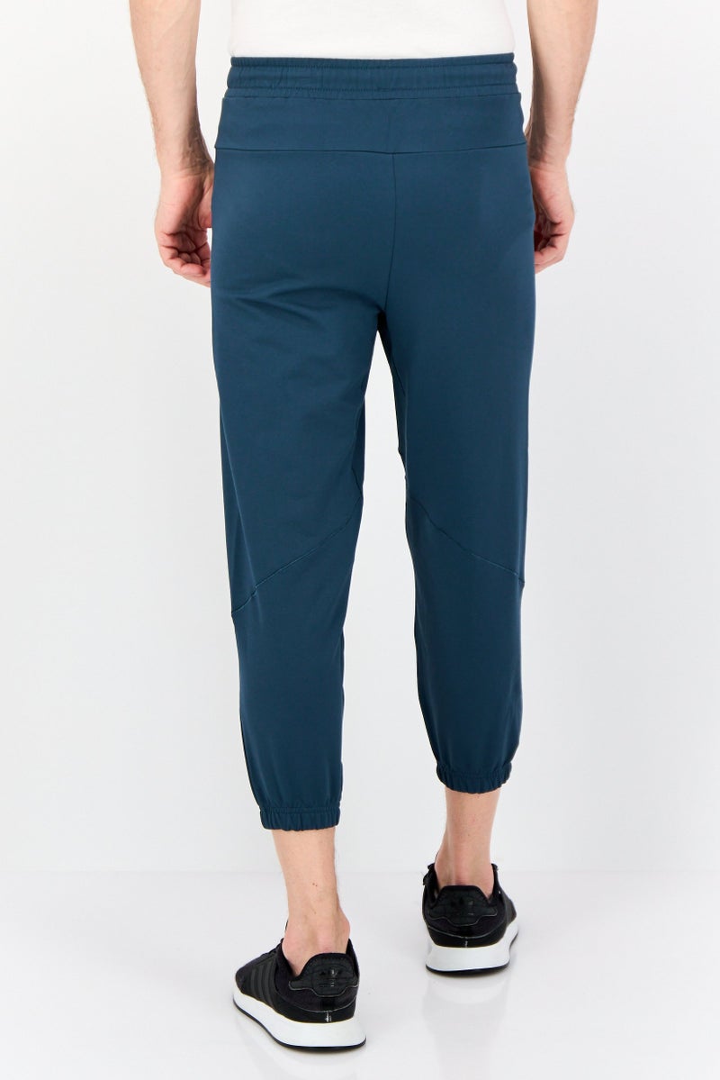 Adidas Men Slim Fit Drawstring 7/8 Leg Training Track Pants, Teal Blue - Image 3