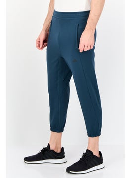 Adidas Men Slim Fit Drawstring 7/8 Leg Training Track Pants, Teal Blue  - Image 4